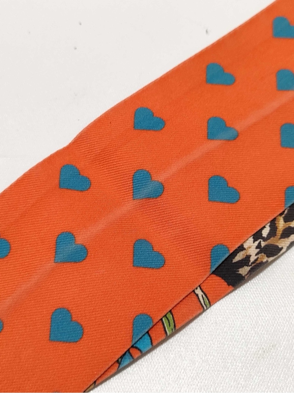 Hermès Silk Jungle Love Love Twilly Orange Bleu Brun (Used) - Picture 5 of 9